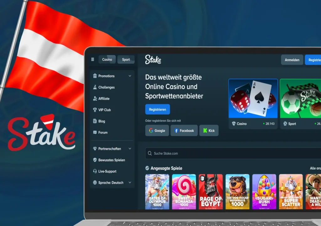 Moderne Gaming-Plattform mit Casino, Sportwetten und benutzerfreundlicher Oberfläche.